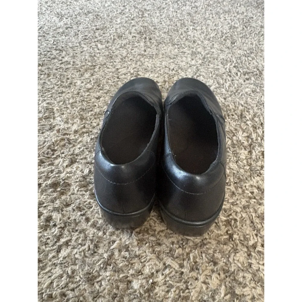 Clarks Collection Black Leather Slip-On Comfort Casual Shoes Women 8.5